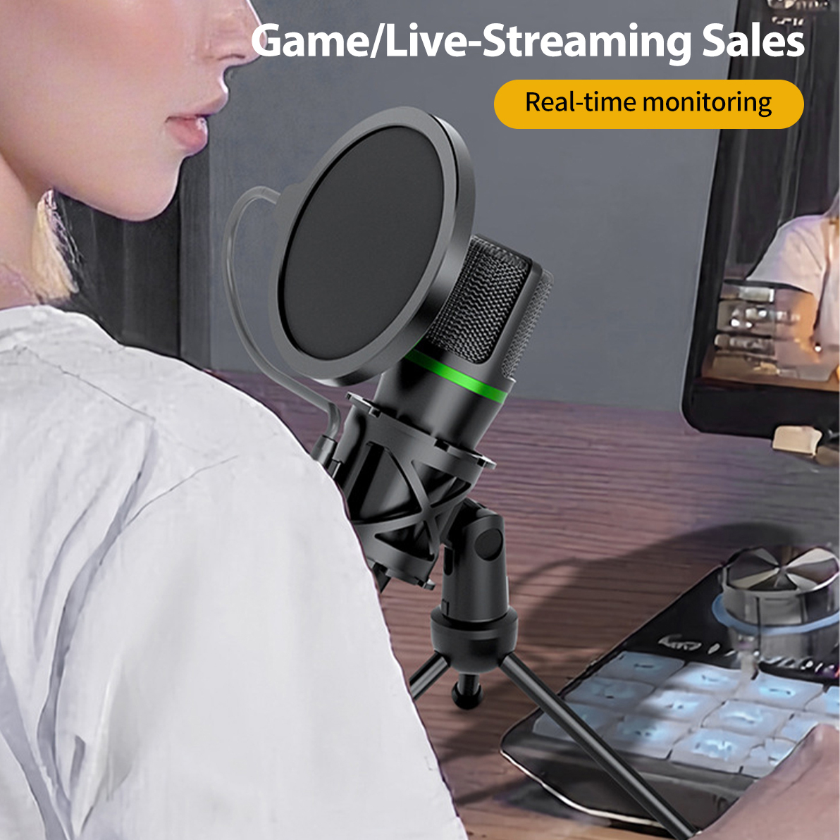 Laptop Accessories Cool - Condenser Microphone USB Wired For PC