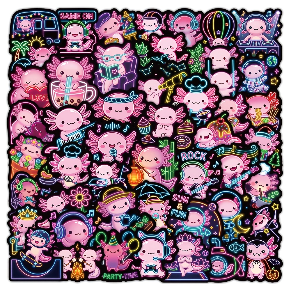 50pcs Cool Neon  Axolotl Stick - đánh giá và giá Laptop Accessories Cool