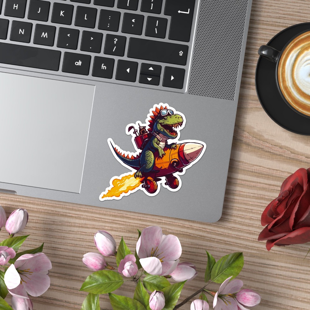 Dinosaur On Rocket Unique Must - đánh giá và giá Laptop Accessories To Have