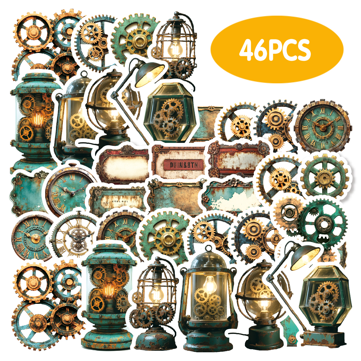 46pcs Gear Heavy Metal Sticker - đánh giá và giá Laptop Unique Accessories